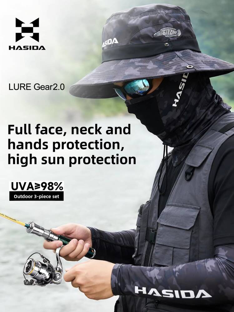 bucket hat with fishing lures Kit - One Size Fits Most Khaki Hat with Fishing Lure