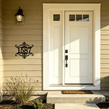 3 Sizes Available! Custom Vintage Scroll Style House Number Sign - Baroque Style Black House Number & Address Plate - House Number Sign - Black - View 9