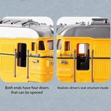 1pc Realistic Green Train Model: Multiple Connected Carriages, Four Opening Doors, Exquisite Details; Multiple Colors Available, Suitable As Desktop Ornament; Children's Toy Gift - Multicolor - View 2