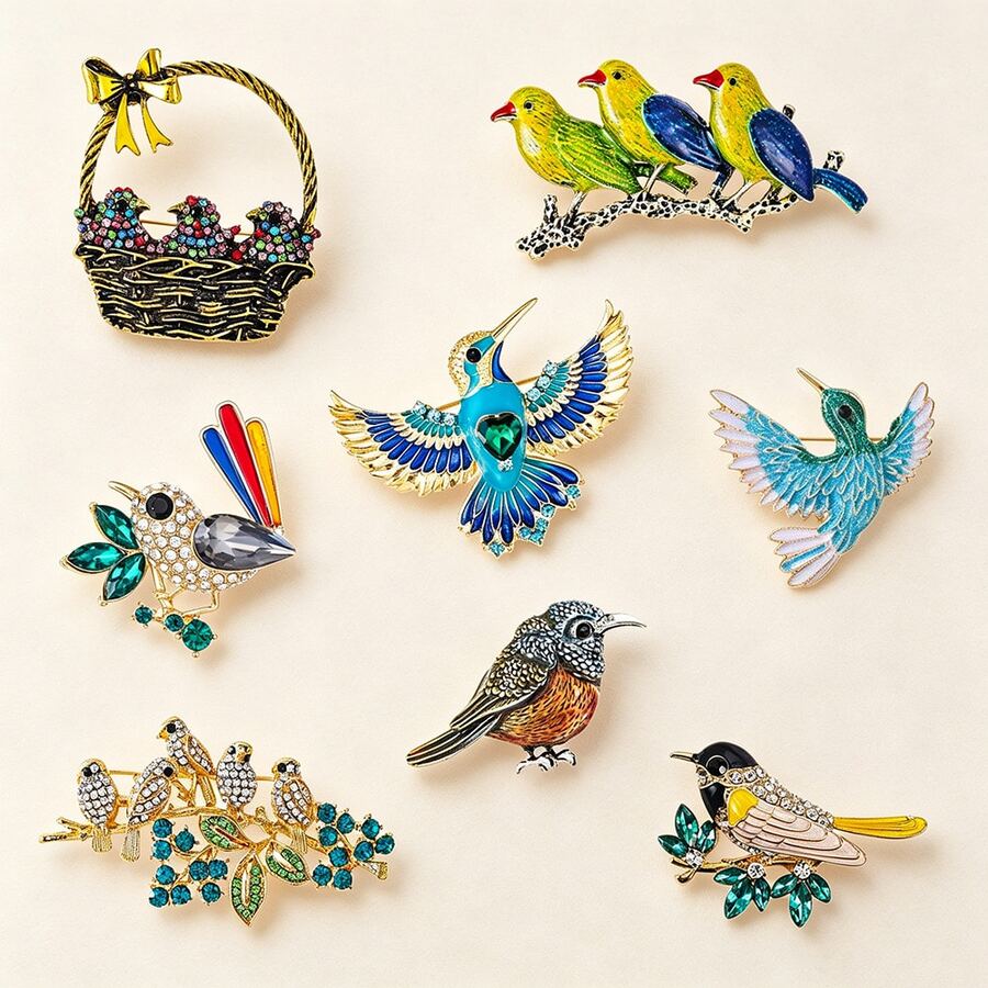 1pc-Elegant Fashion Bird Animal Zinc Alloy Brooch Suitable For Women's Daily Wear Clothing Backpack Hat Accessory Holiday Gift