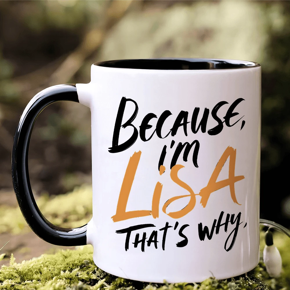 Taza de café con tipografía y cita personalizada, estilo minimalista, de cerámica, resistente y apta para lavavajillas. Idea de regalo de cumpleaños perfecta y asequible. - Negro - Ver 1