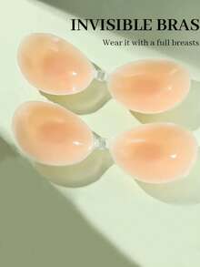 Wireless Adhesive Silicone Bra, Sexy Push-Up Tank Style Bra For Women, Suitable For Dresses, Lingerie, Swimwear, Wedding Dresses, Small Cup Sizes, Breathable Invisible Breast Pads, Breast Enhancer - Apricot - View 4