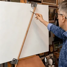 Batang Penopang Sandaran Tangan Easel yang Dapat Diatur, Batang Penopang Siku Kayu dan Logam untuk Melukis di Kanvas Seniman dan Menggambar - A - View 2