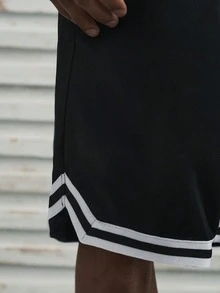 男士短褲，休閒，運動短褲，男士運動服飾，運動短褲，抽繩腰部，籃球短褲，彈性輕量運動褲，適合籃球、棒球、健身、跑步、訓練、健身、運動 - 黑色 - 查看 7