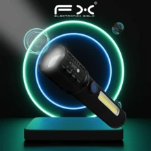 Linterna LED de luz fuerte,Linterna portátil multifuncional LED para exteriores, con batería de litio y material de alta resistencia, 3 modos,luz telescópica multifuncional con zoom Tipo-C para exteriores,adecuada para uso en exteriores, hogar, senderismo, ciclismo, pesca, coche, iluminación de emergencia. - negro - Ver 5
