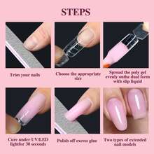 30pcs/Bag 2-In-1 Crystal Nail Extension Forms With Scale Lines, No Paper Backing - Clear - View 6