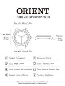 Orient Women's Analog Quartz Watch, Rubber Strap FQC0R001B0 - Black - View 6