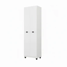 Clean Multipurpose Cabinet With 4 Doors And 6 Shelves, Organizer For Laundry Room, Bedroom, And Kitchen. - White - View 4