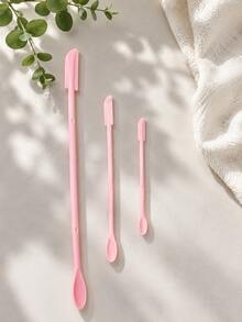 1/3 pièces Spatule de récupération en silicone à double tête 2 en 1 pour cosmétiques, spatule pour bouteille vide, spatule pour gel douche, outil de grattage de fond de teint, petite cuillère - Multicolore - Voir 8