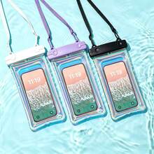 1/2/3pcs Waterproof Anti-Drop Phone Pouch, Swimming Lanyard, Sealed Phone Case, Transparent Diving Phone Case, Suitable For Outdoor Rafting And Swimming, Touchscreen Phone Case - Black - View 10