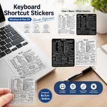 1pc Waterproof Keyboard Shortcut Stickers, Compatible With MacBook Laptop, Windows Word Office Function Key Decals, Scratch-Resistant Keyboard Decorative Stickers - View 1