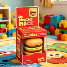 1pc McDonald's Hamburger Slow Rebound Soft Silicone Squeeze Toy, Anxiety Relief Sensory Fidget Toy, Autism Sensory Soft Toy, Soothing Toy, Gift Box Filler, Birthday Gift, Classroom Reward Treasure Box Toy - Multicolor - View 7