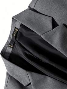 New European And American Style Men's Fashionable Solid Color Single-Breasted Casual Blazer Jacket, Suitable For Spring And Autumn - Grey - View 4