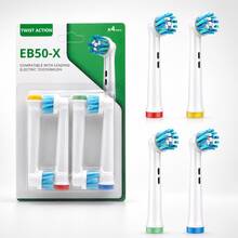 Cabezal de cepillo de dientes eléctrico EB50X con cerdas neutras, punta redonda y rotación, cabezal de repuesto - Ver 1