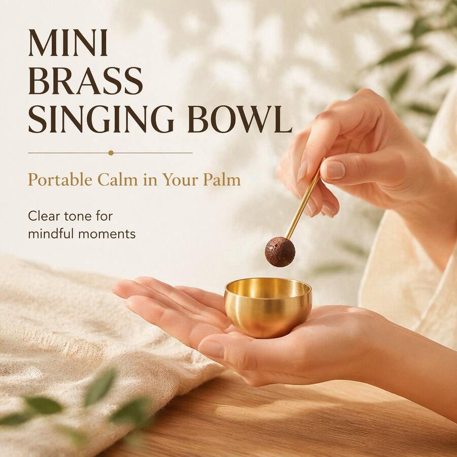 A 1.5 Inch Mini Singing Bowl With A Crisp Sound That Can Refresh And Relieve Fatigue. It Is Suitable For Yoga, Meditation, Attention, Healing, Relaxation, Spiritual Growth, And Decoration. It Can Also Be Used As A Gift - Other - View 1