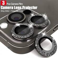 CASECOPS 3入相機鏡頭保護貼,適用於 iPhone 17 Pro Max/17 Pro/17 Air/17/16 Pro Max/16 Plus/16E/15 Pro Max/14/13/12/11,9H 鋼化玻璃相機蓋螢幕保護貼,附金屬環裝飾(黑色) - 3 件 - 查看 18