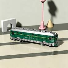 1pc Realistic Green Train Model: Multiple Connected Carriages, Four Opening Doors, Exquisite Details; Multiple Colors Available, Suitable As Desktop Ornament; Children's Toy Gift - Multicolor - View 4