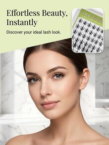DIY Cluster Lashes 120pcs 10 Rows Soft Synthetic Fiber Natural 3D Wispy Volume 10-14mm Mixed Length Easy Apply Reusable Soft Black Band Eyeliner Effect Curling Eye Enlarging Individual Lashes For Women Daily - View 5