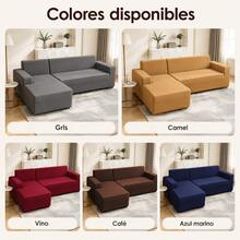 AMOROSA Universal Elastic Sofa Cover For L-Shaped Sofas (2 Pieces) Adjustable Cover For Split And Corner Sofas, Washable Non-Slip Protector For Living Room - Wine - 酒紅色 - 查看 2