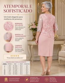 Evangelical Plus Zize Dress For Women Mother's Day Godmother Elderly Grandmother Casual Elegant Wedding Lace Tube Midi Comfortable Premium Luxury Quality - 乾枯玫瑰色 - 查看 10