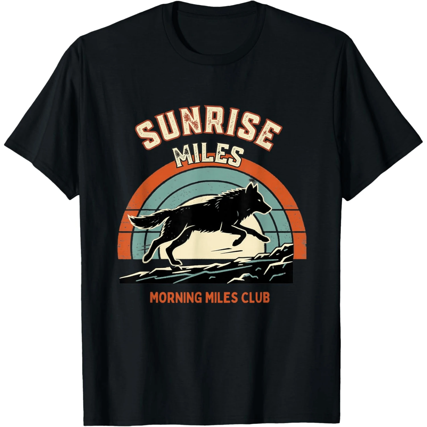Sunrise Miles Wolf Trail Running Tee Shirt T-Shirt - Black - View 1
