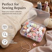Juego de botones de colores en caja de 30/40/60/80/90/100 piezas, botones decorativos versátiles para ropa, manualidades DIY y artesanías creativas, adecuados para ropa DIY, suéteres y decoración de artesanías, estilos aleatorios - Multicolor - Ver 5