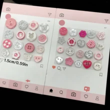 5/15/25/30Pcs Rhinestone Cartoon Shaped Buttons Mixed Pack, Resin Buttons, DIY Handmade Decoration Accessories, Pearlescent Texture Shirt Cardigan Sweater Versatile Buttons Random Styles - Multicolor - View 9