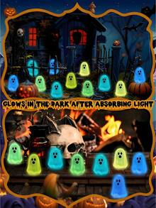 100/50/20/10/1pc Glowing Mini Ghost, Fun Decorative Gift For Halloween Party, Suitable For Theme Party, DIY Party Decoration Accessories, Tabletop Decor, Garden Decor - Multicolor - View 10