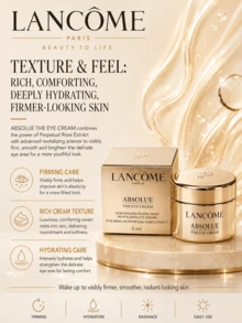 Lancôme 兰蔻全新臻致眼霜，20/5/3/1毫升，提拉紧致，提亮肤色，滋润眼周肌肤，抗皱，淡化黑眼圈，强韧修护，多重功效成分令眼周肌肤饱满紧致，焕发青春光彩，适合所有肤质，学生、上班族、日常通勤、居家旅行皆可使用，馈赠亲友的理想之选，小巧便携，每日必备眼部护理产品。 - 蘭蔻菁純眼霜 - 查看 8