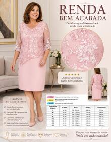 Evangelical Plus Zize Dress For Women Mother's Day Godmother Elderly Grandmother Casual Elegant Wedding Lace Tube Midi Comfortable Premium Luxury Quality - 乾枯玫瑰色 - 查看 7