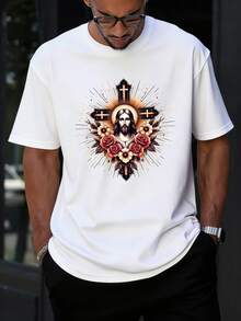 [Neue Produkte] Modisches Sommer Herren atmungsaktives bequemes Rundhals Kurzarm einfarbiges vielseitiges lässiges tägliches bedrucktes T-Shirt - Weiss - Übersicht 3