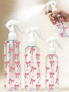 蝴蝶結圖案按壓式高壓噴霧瓶 150/300/500ml 化妝水容器，高壓連續自動真空霧化噴瓶，透明 PET 可重複填充旅行噴霧瓶，適用頭髮與臉部噴霧，可補充，美髮造型工具 - 彩色 - 查看 5