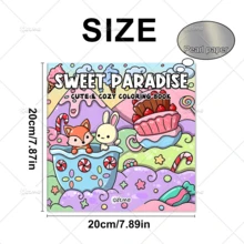 Libro de colorear Sweet Paradise con escenas caprichosas de montaña de caramelos, pastel, postre, zorro & conejo, libro de arte y dibujo antiansiedad y alivio del estrés para mujeres adultas - Dulce paraíso - Ver 5