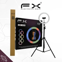 10-Inch RGB LED Ring Light With Large Tripod + Mini Tabletop Tripod, Lighting Kit For Selfies, Makeup, Streaming, And Cell Phone Video Recording - A - View 11