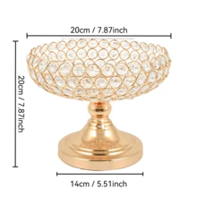 OBOVAY 1 pièce Bol à fruits en cristal doré ajouré, décoration de table, support pour fruits/fleurs artificielles, bol en cristal élégant, décoration de table de fête - Doré - Voir 7