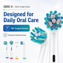 Cabezal de cepillo de dientes eléctrico EB50X con cerdas neutras, punta redonda y rotación, cabezal de repuesto - Ver 2