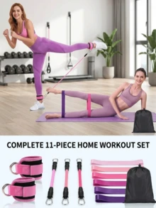 Heavy-Duty 11pieces Ankle Resistance Bands For Booty Sculpt Resilient Ankle Bands With Cuffs For Adults Versatile Resistance Bands For Leg And Butt Training Yoga Tension Bands Ankle Bands With Exercise Bands Women's Fitness Home Gymsankle Weights - Multicolor - View 9