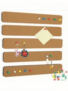 1pc/4pcs/6pcs/8pcs Felt Board Bulletin Board Memo Strip Living Room Decoration Background Board No-Drill Felt Wall Sticker Display Board - Multicolor - View 5