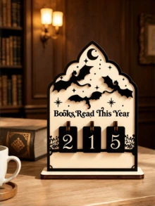 1pc Wooden Reading Counter Pendant, Fun Bookshelf Decor, Personalized Book Reading Tracker, Annual Reading Volume Counter, Library Decor, Bookshelf Decor Book Tracker Sign, Reader Gift, Bookworm Lover Gift, Book Fan Christmas Gift - Xiaolong - View 8