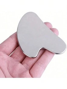 1pc Stainless Steel Heart-Shaped Facial Massage Tool, Portable Muscle Relaxation Massage Board, Stainless Steel Facial Gua Sha Tool, Facial Massage Tool, Soft Metal Gua Sha Tool For Reducing Facial And Body Puffiness, Beauty Gua Sha Tool For Body, Eye And Neck Massage, Valentine's Day Gift, Holiday Supplies, Massage - View 6