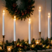 6-teiliges Set flammenlose LED-Stumpenkerzen, batteriebetriebene Kerzen mit realistischer flackernder Flamme, warmweiße elektronische Kerzen für Halloween, Weihnachten, Party, Hochzeit, Zuhause, Kirche Dekoration, mit AAA-Batterien betrieben (nicht enthalten) - LED-Spitzkerzen - Übersicht 8