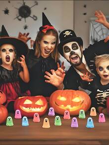100/50/20/10/1pc Glowing Mini Ghost, Fun Decorative Gift For Halloween Party, Suitable For Theme Party, DIY Party Decoration Accessories, Tabletop Decor, Garden Decor - Multicolor - View 4