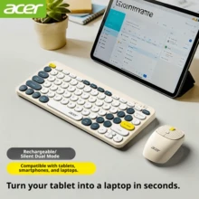 Acer Wireless Bluetooth Keyboard And Mouse Set For Tablets: Quiet Operation, Rechargeable, Slim And Portable, Suitable For Desktop Computers, Laptops, Mobile Phones, Mac Tablets, IPads. [Compatible With Computers/Tablets/Mobile Phones] - View 12
