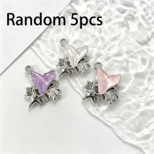 5/10pcs Zinc Alloy Vacation Style Beautiful Pendants, Mermaid Tail Shape With Starfish And Shell Pattern, For Handmade DIY Jewelry Making, Necklace, Bracelet, Earrings, Bag Chain, Keychain, Key Chain, Clothing Zipper Accessories, Perfect Gift For Vacation Season - Multicolor - View 6