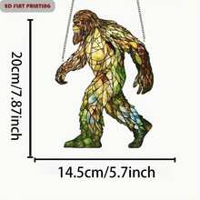 2D Plat, 1 pièce, Attrape-soleil Bigfoot en acrylique, Ornement suspendu, Décoration murale, Style bar, Décoration de man cave, Ornement romantique, Utilisation extérieure, Jardin, Porche, Chambre, Salle de bain, Cuisine, Décoration de pièce, Cadeau pour homme, 2D Plat - Multicolore - Voir 3