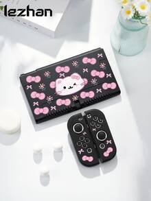 New Switch2 (2025) Game Console Accessories, 1pc Pink Kitten One-Sided Bow Daisy Print Pattern Protective Case/Cover, Compatible With Switch2/Switch NS/Switch OLED/Lite, Suitable For Switch2/Switch Game Console Accessories, Full Set, Storage Bag, Game Card Case, Switch Protective Case, Best Gift For Switch Players - Multicolor - View 9