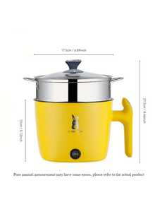 SOKANY Olla Eléctrica Mini, Olla Portátil Antiadherente, Cocción Rápida, Potencia Ajustable, Adecuada para Dormitorio, Esencial de Cocina - Amarillo - Ver 13