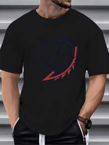 [Neue Produkte] Herren Mode Sommer Einfarbiges Rundhals Kurzarm T-Shirt, atmungsaktiv bequem vielseitig Lässig Top für tägliche Outdoor Lässig - Schwarz - Übersicht 3