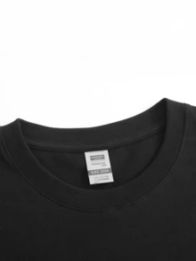 Camisetadesalida de ociocon estampado único diseño moderno estilo casual manga corta cuello redondo tela suave y transpirable ideal para fiestas veranofestivales mexicanos día de la independ - Negro - Ver 5