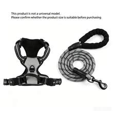 1 Set Harness dan Tali Anjing, Harness Anti-Tarik Reflektif, Dengan Gesper Lepas Cepat, Pegangan Tebal yang Nyaman, Tahan Lama, Cocok untuk Berjalan dan Melatih Anjing - Light Grey - View 11
